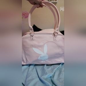 Baby pink playboy duffle bag